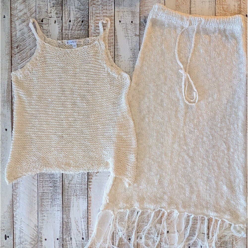 Brand New Blakeley Catarina Knit Top & Skirt Beach Two Piece Cover Up